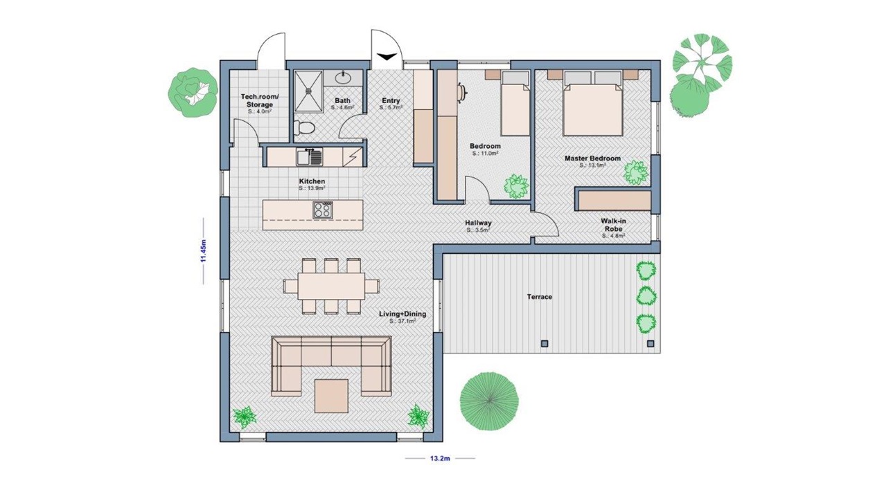 Modular House 114- norgeshus floor plan